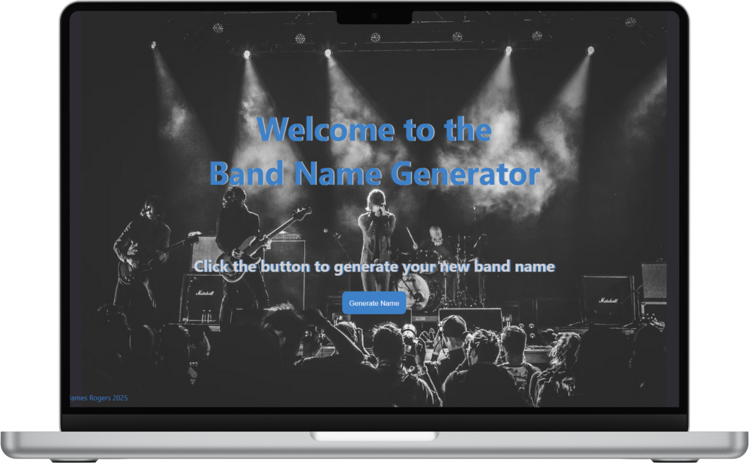 Screenshot of Band Name Generator